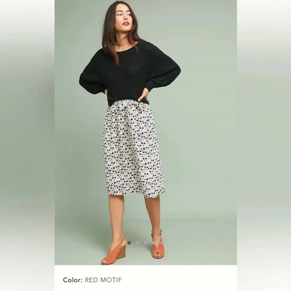 Anthropologie Dresses & Skirts - NWT new Anthropologie porridge getaway printed skirt women’s faces SMALL pockets